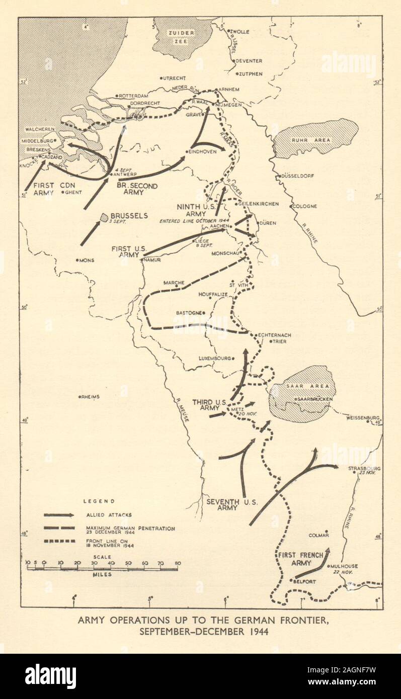 Des opérations de l'armée à la frontière allemande Septembre-décembre 1944. World War 2 1954 site Banque D'Images