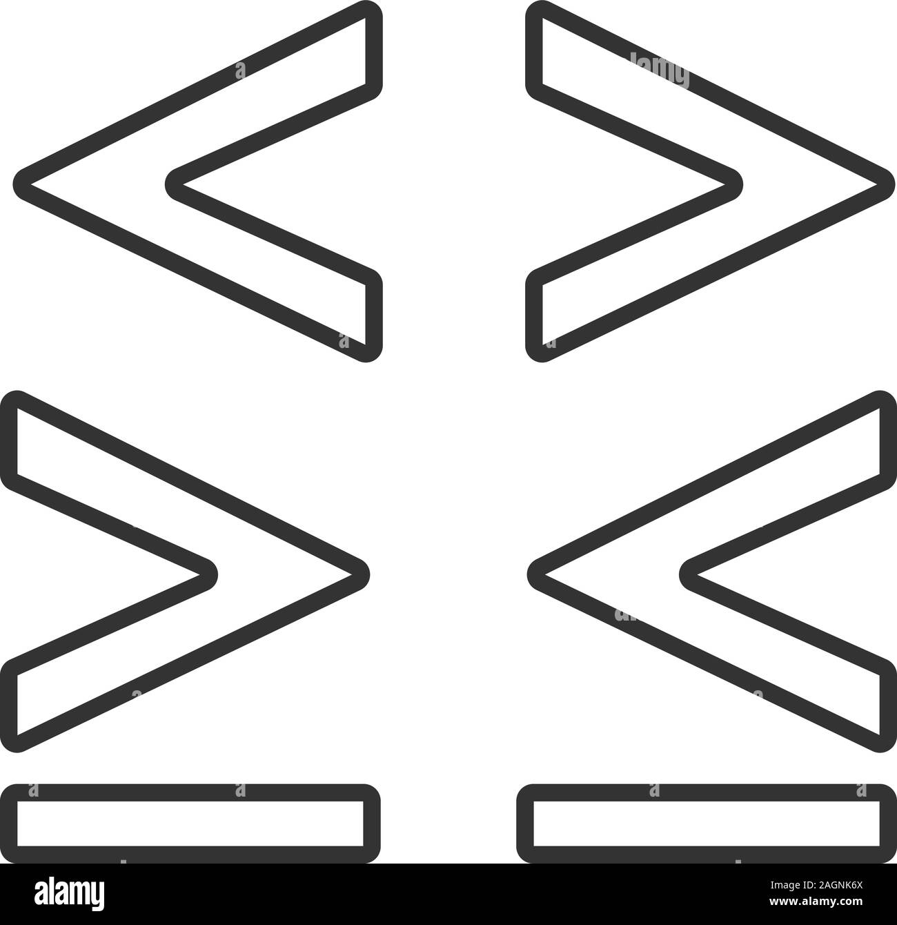 Symboles mathématiques icône linéaire. Fine ligne illustration. Est inférieur, supérieur ou égal que des signes. Symbole de contour. Dessin vectoriel aperçu isolés Illustration de Vecteur