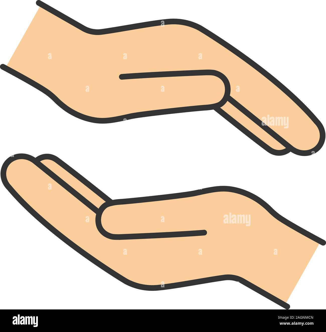 L'icône couleur de bienfaisance. Don. La zakat islamique. Coup de main. Aumône. Vector illustration isolé Illustration de Vecteur