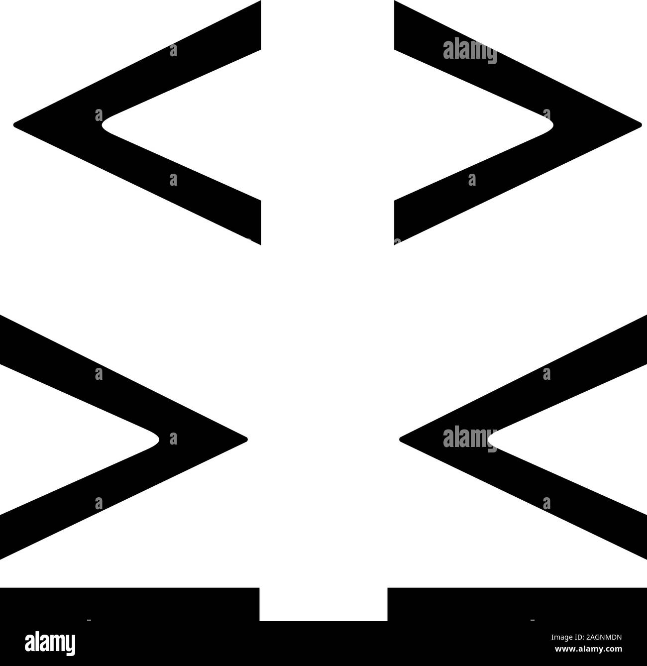 Symboles mathématiques icône glyphe. Est inférieur, supérieur ou égal que des signes. Symbole de