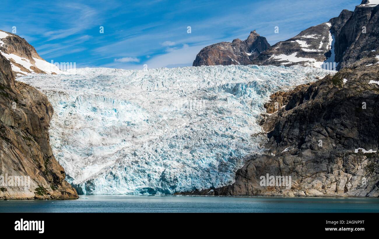 Glacier à Prins Christian Sund, Groenland Banque D'Images