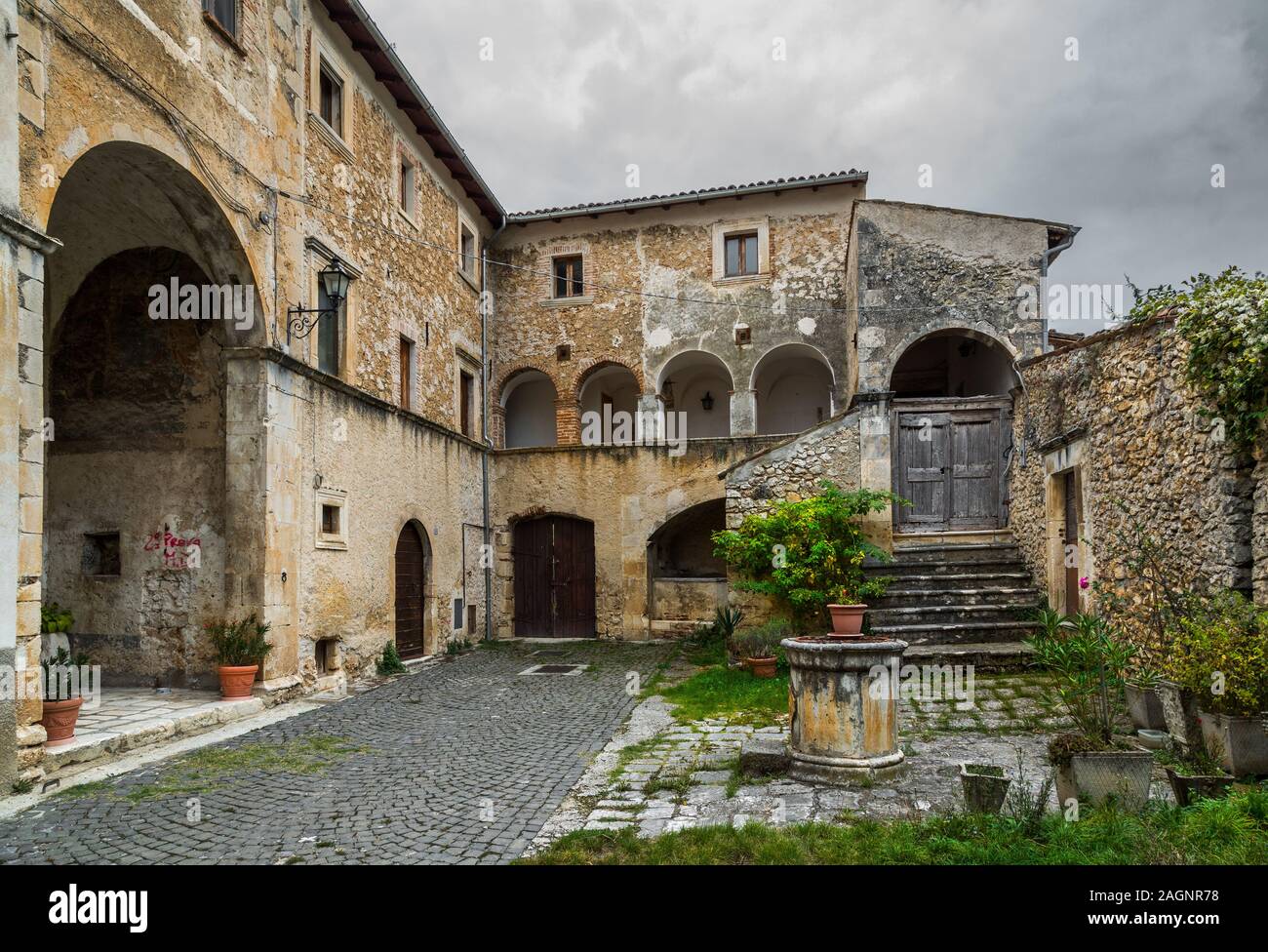 Village médiéval, Goriano Valli, L'Aquila Banque D'Images