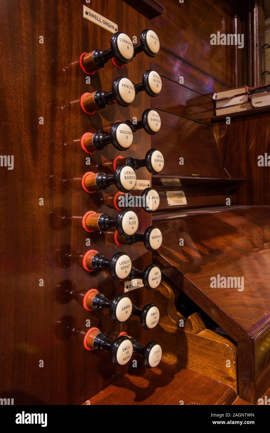 Arrêts de l’orgue Banque D'Images