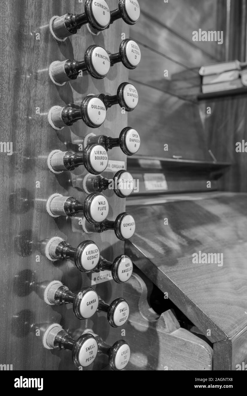 Arrêts de l’orgue Banque D'Images