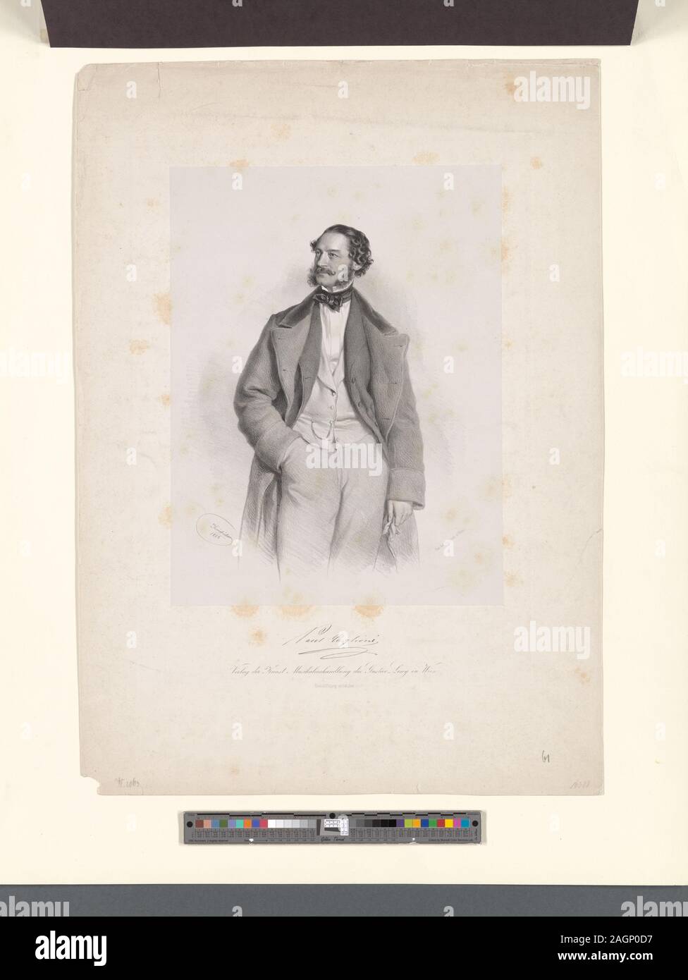 Ged. bei Jos. Dans Stoufs Wien. Sur la pierre : Kriehuber 1856. ; Paul Taglioni [fac-similé de signature] Banque D'Images
