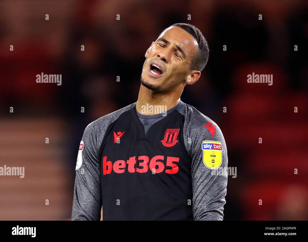 Stoke City's Tom Ince réagit au cours de la Sky Bet Championship match au stade Riverside, Middlesbrough. Banque D'Images