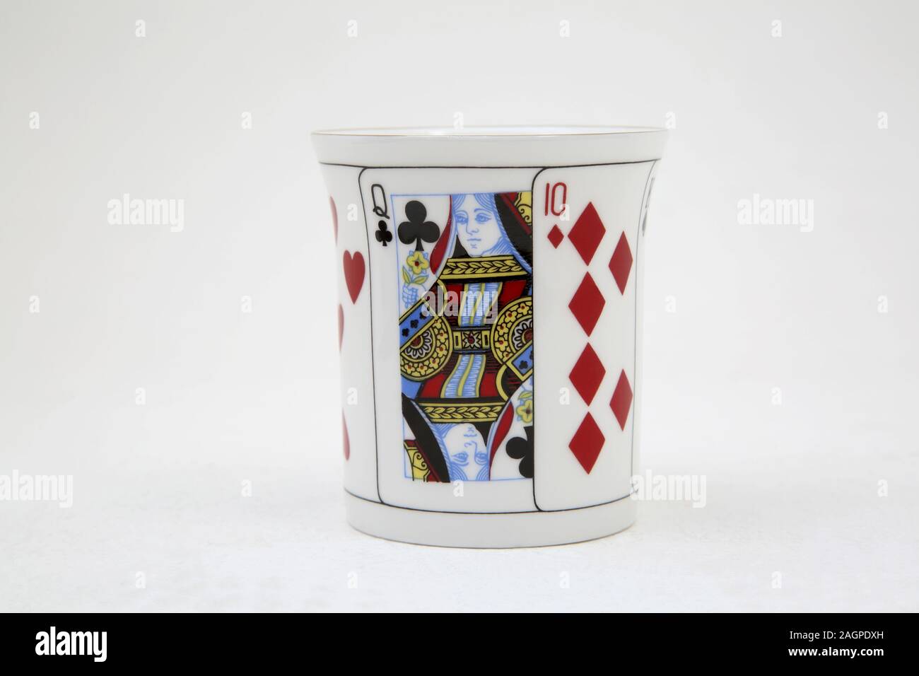 Marque Churchill Imprimeur de la céramique fine Tasse avec la conception de cartes à jouer Banque D'Images