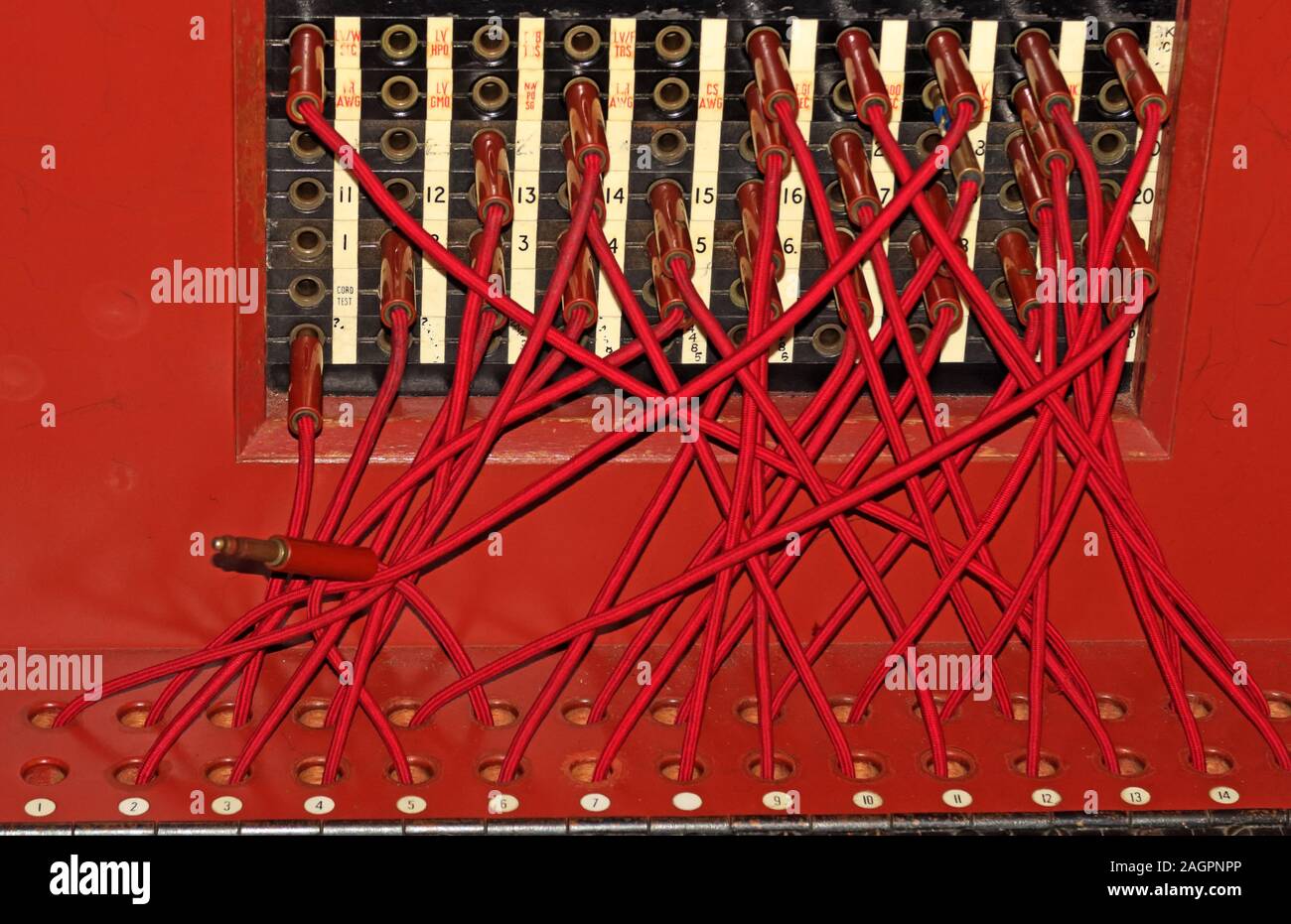 Standard téléphonique manuel, fils, câbles, prises européennes - ancien téléphone - vintage - urbex Banque D'Images