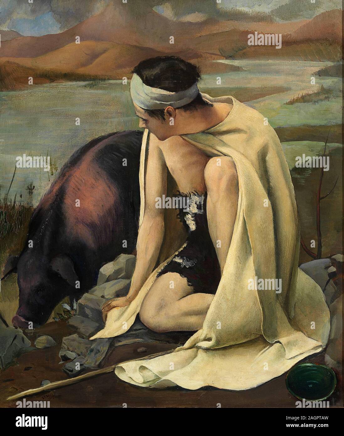 La parabole du fils prodigue. Musée : Museo del Novecento, Milano. Auteur : BACCIO Maria Bacci. Banque D'Images