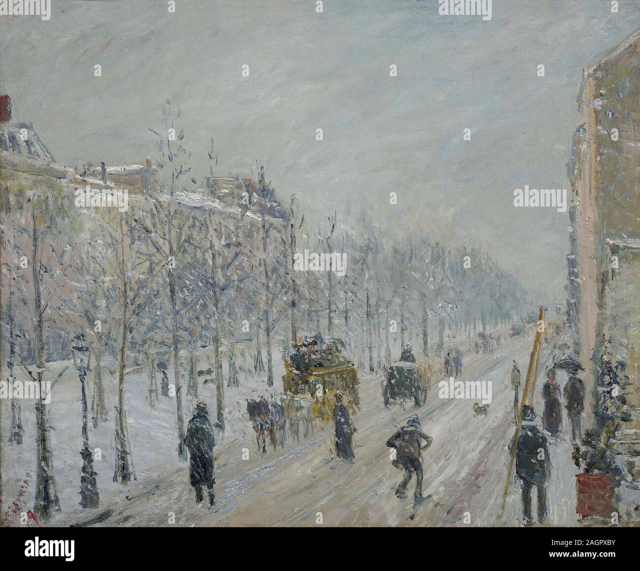Les boulevards, extérieurs, effet de neige. Musée : Musée Marmottan Monet, Paris. Auteur : Camille Pissarro. Banque D'Images