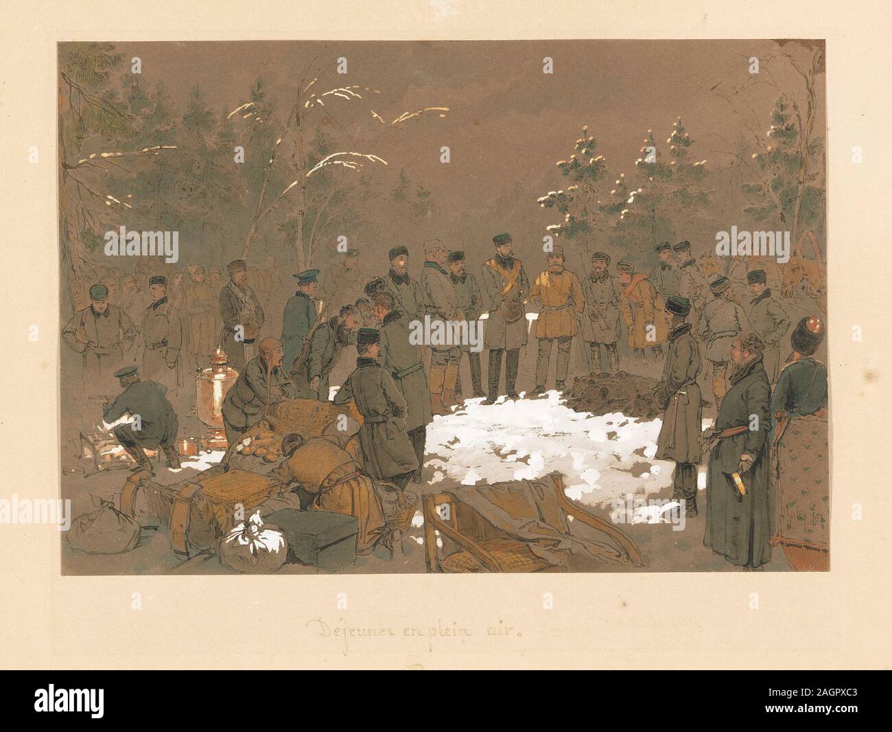 Le Bear Hunt du Tsar Alexandre II. Musée : collection privée. Auteur : VON MIHALY ZICHY. Banque D'Images