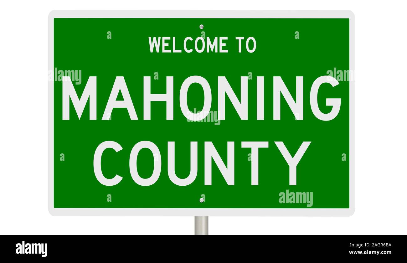 D'un rendu 3d vert panneau routier de Mahoning Comté Banque D'Images