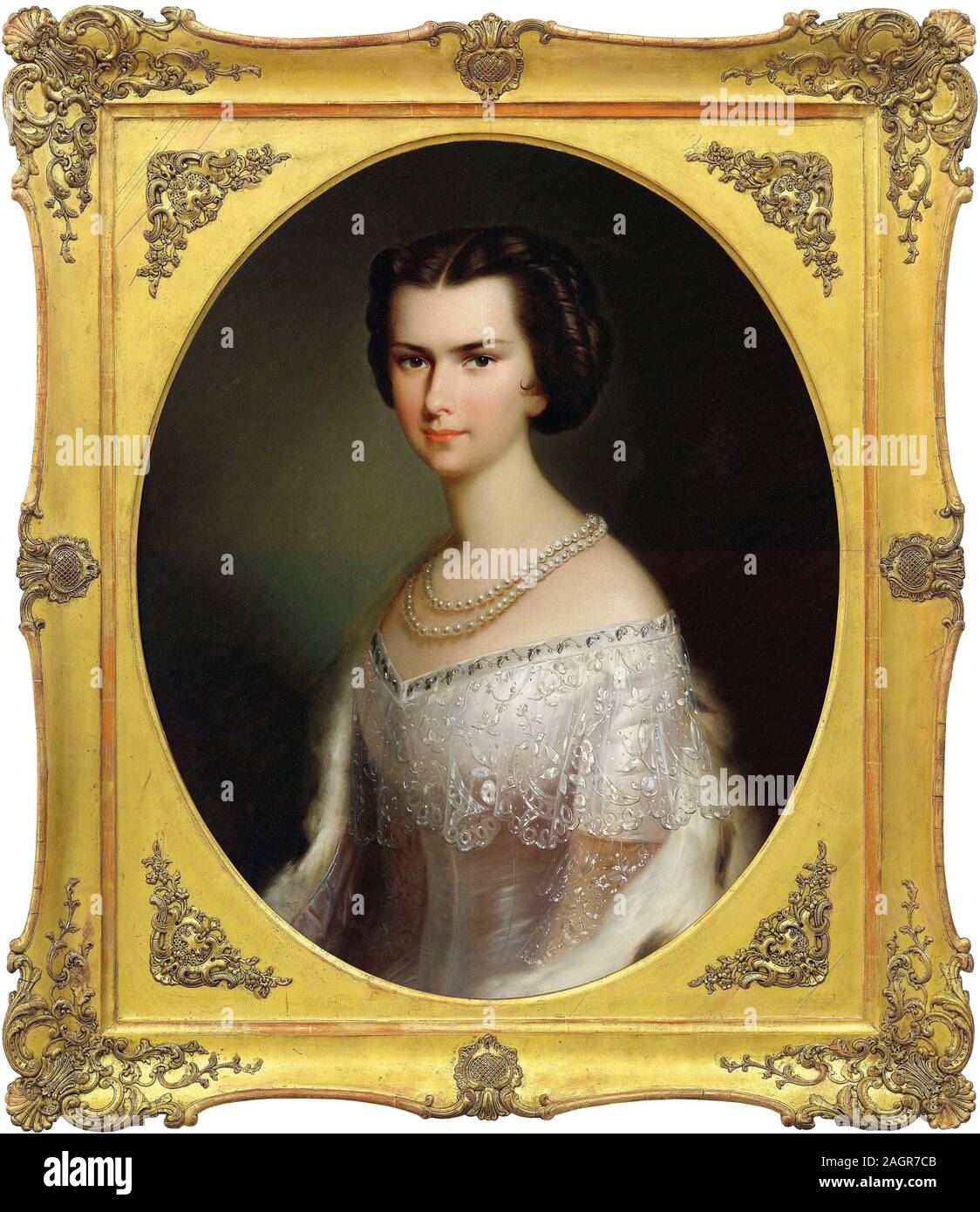 Portrait de l'Impératrice Elisabeth d'Autriche. Musée : collection privée. Auteur : ANTON EINSLE. Banque D'Images