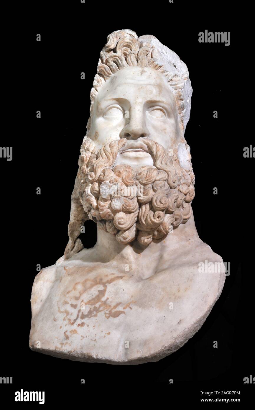 Buste de Jupiter. Musée : Museo Archeologico Nazionale di Napoli. Auteur : sculpture classique l'Art de l'ancienne Rome. Banque D'Images