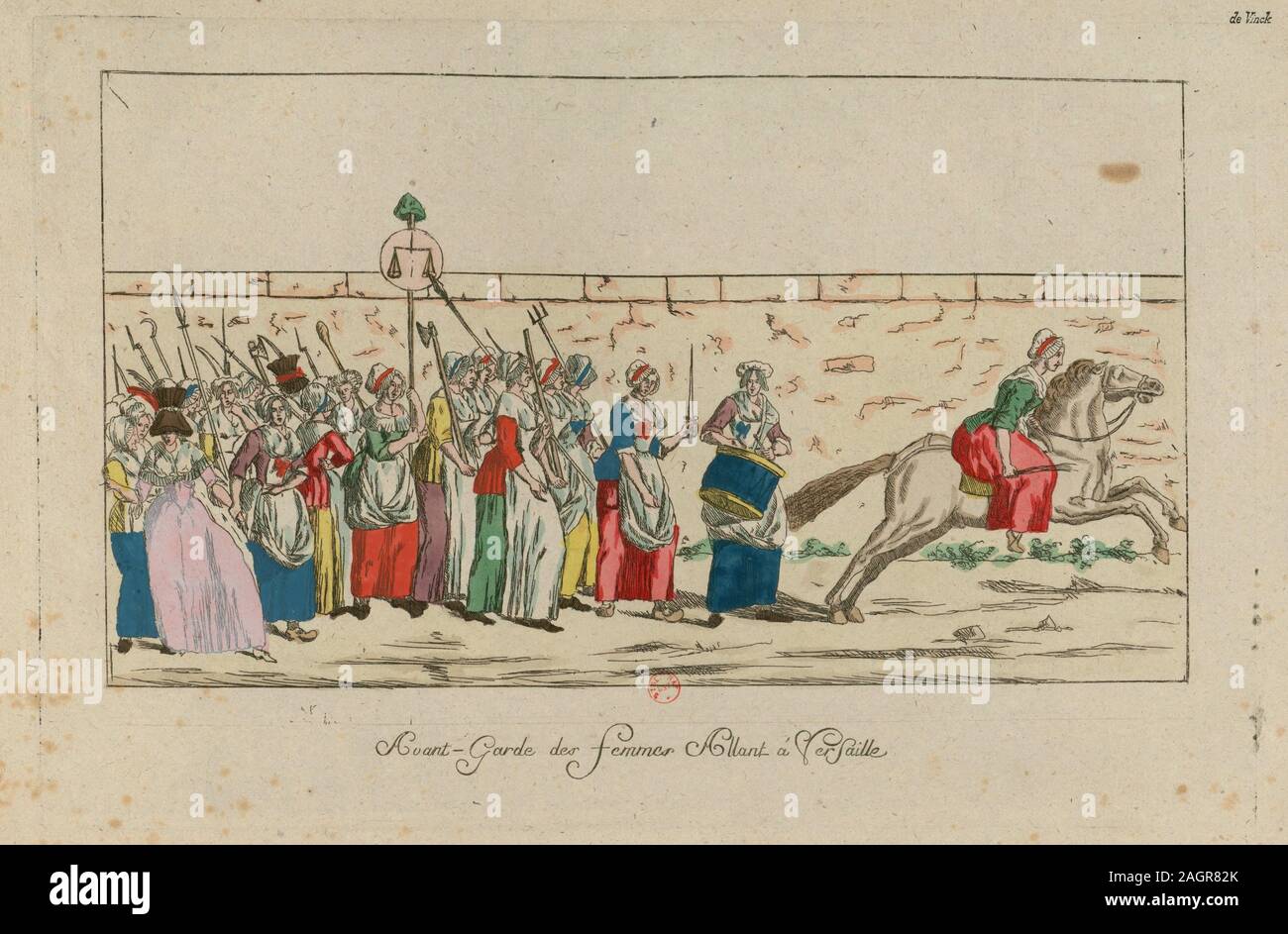 La Marche des femmes sur Versailles, 5 octobre 1789. Musée : BIBLIOTHÈQUE NATIONALE DE FRANCE. Auteur : anonyme. Banque D'Images