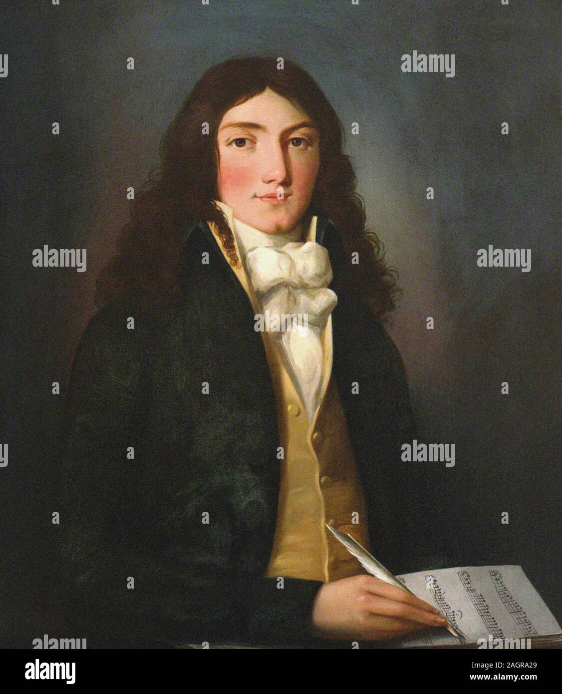Portrait de Louis Spohr (1784-1859). Musée : collection privée. Auteur : anonyme. Banque D'Images