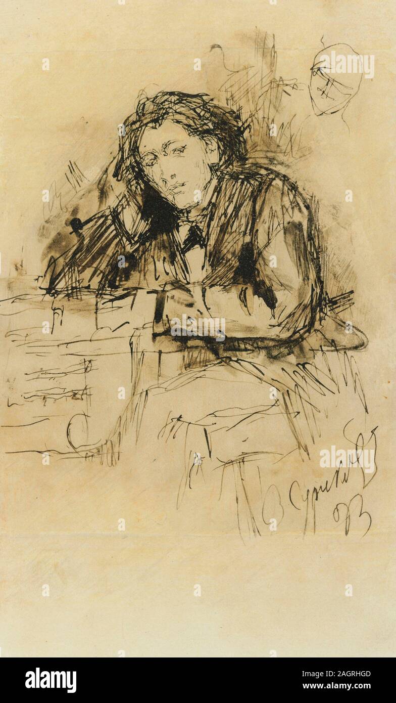 Portrait du compositeur Anton Rubinstein (1829-1894). Musée : collection privée. Auteur : Vasili Ivanovitch Sourikov. Banque D'Images