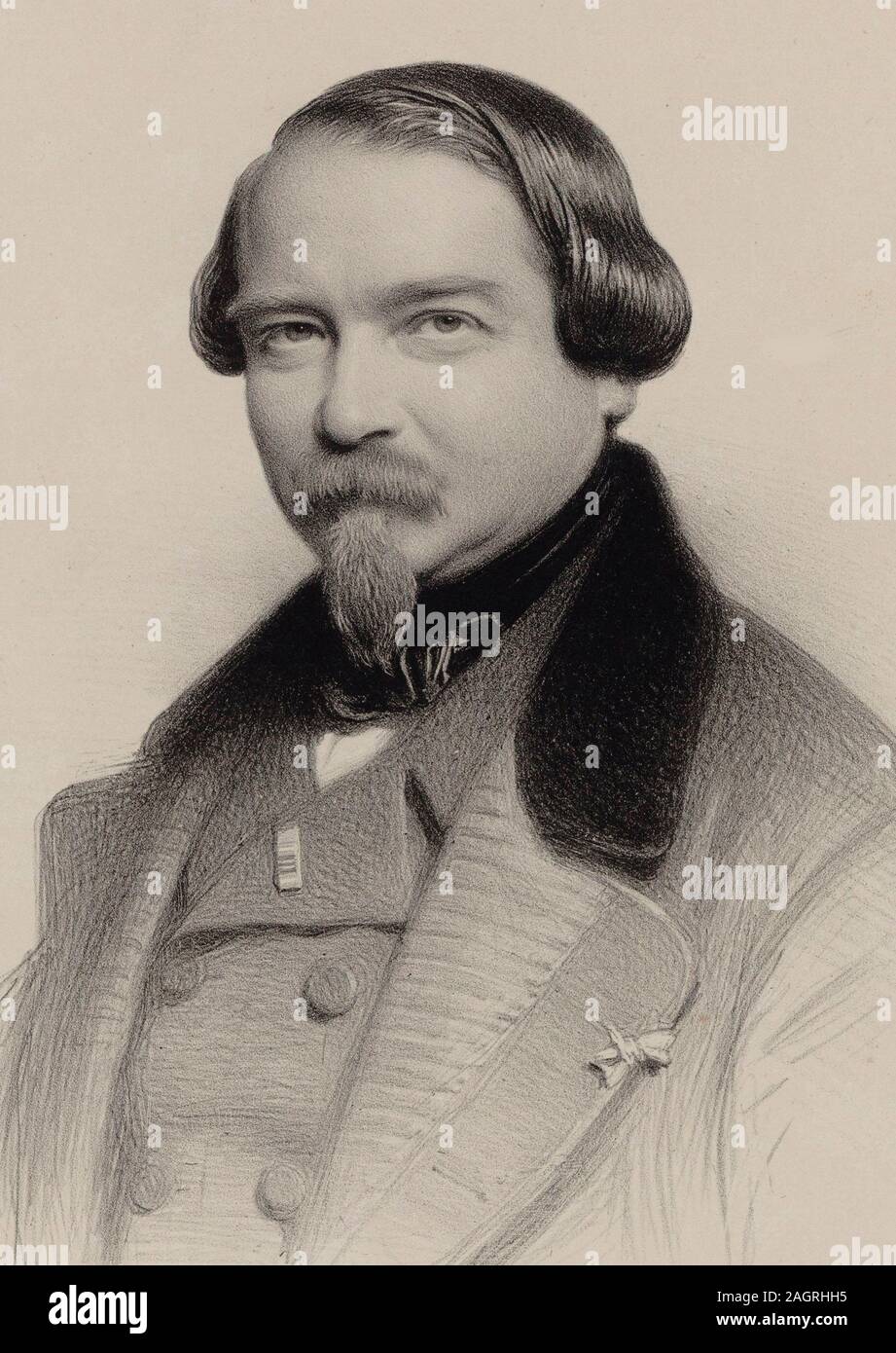 Portrait du compositeur Jean-Georges Kastner (1810-1867). Musée : collection privée. Auteur : Charles-Louis Baugniet. Banque D'Images