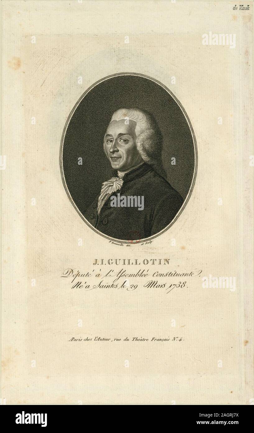 Portrait de Joseph-Ignace Guillotin (1738-1814). Musée : BIBLIOTHÈQUE NATIONALE DE FRANCE. Auteur : FRANCOIS BONNEVILLE. Banque D'Images