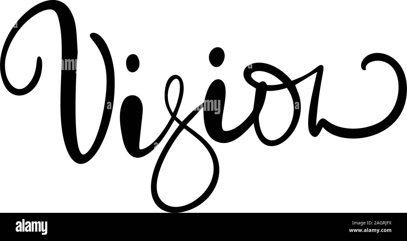 Vector Vision dessinés à la main, la calligraphie du texte. Concept d'entreprise logo de la marque de l'usage, sur un fond blanc. Il suffit de placer votre propre nom de marque Illustration de Vecteur