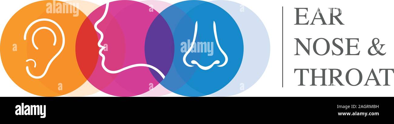 ENT D'un logo. Prenez la direction de l'oreille, nez, gorge médecin spécialistes. logo le concept. Icône vecteur ligne. Course éditable. illustration télévision linéaire, spécialiste clinique, Illustration de Vecteur