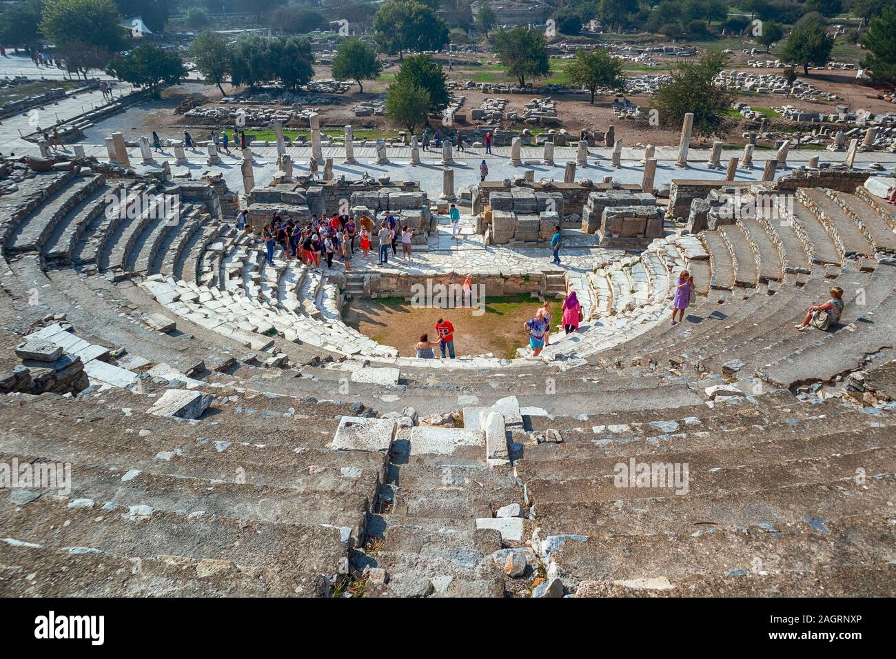 Amphithéâtre (Coliseum) dans la ville antique d'Ephèse, Turquie dans un beau jour d'été Banque D'Images