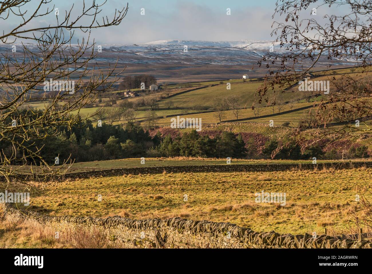 La neige a couvert Holwick est tombé de Teesdale, Snaisgill Banque D'Images