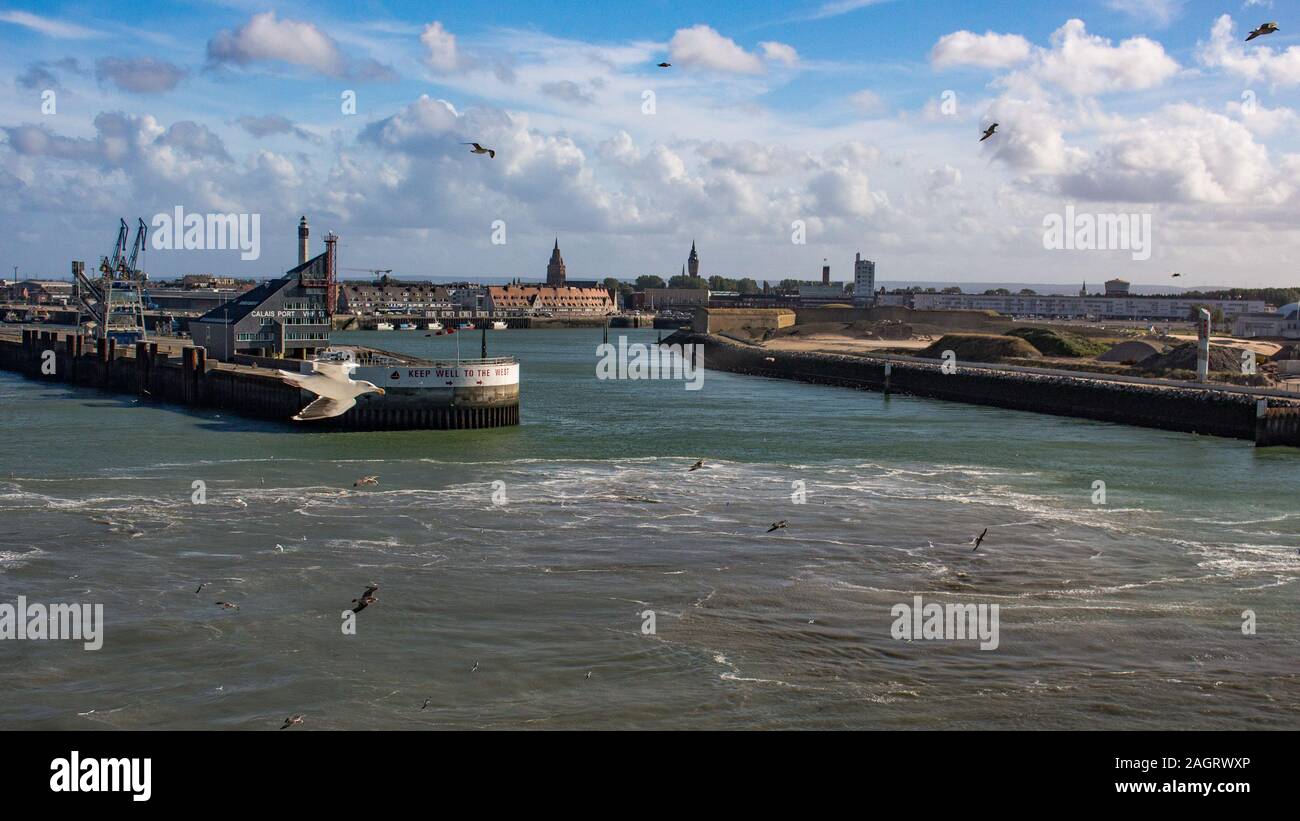 Quitter le port de Calais en direction de Dover Banque D'Images