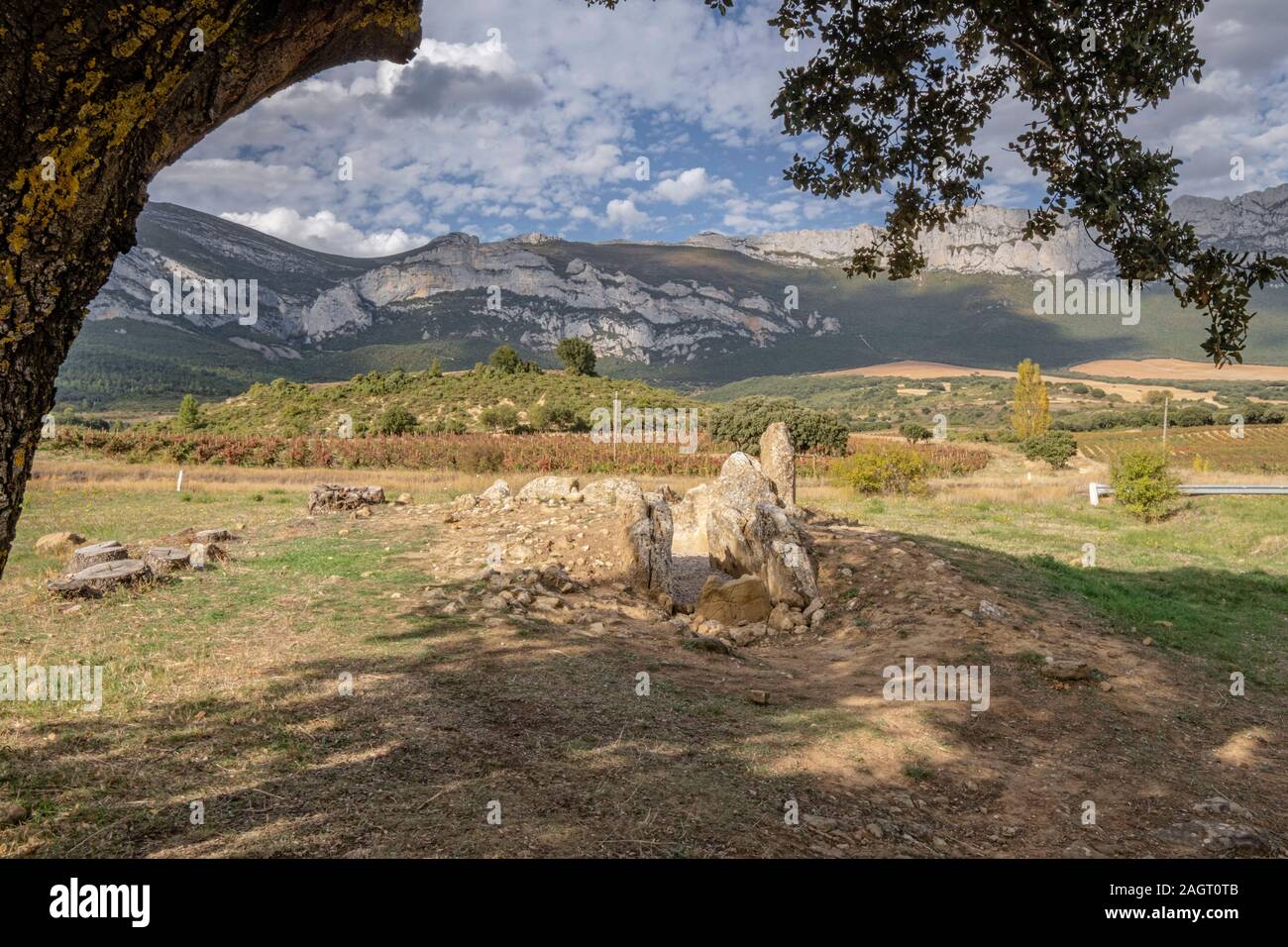 Dolmen El Sotillo, neolítico, Laguardia, Alava, Pays Basque, Espagne. Banque D'Images