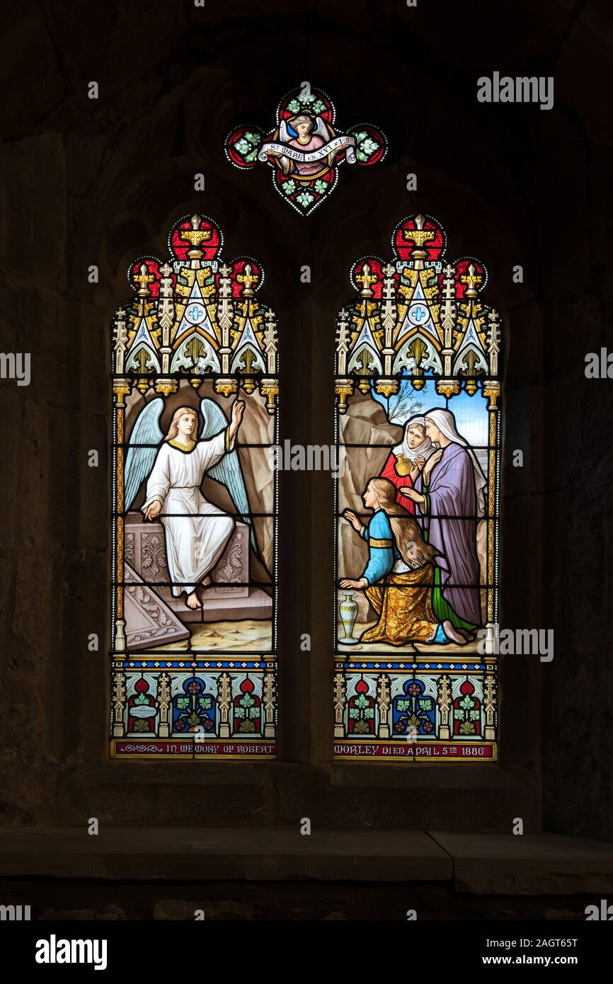 La femme au tombeau vide, St Mary's Long Preston Banque D'Images