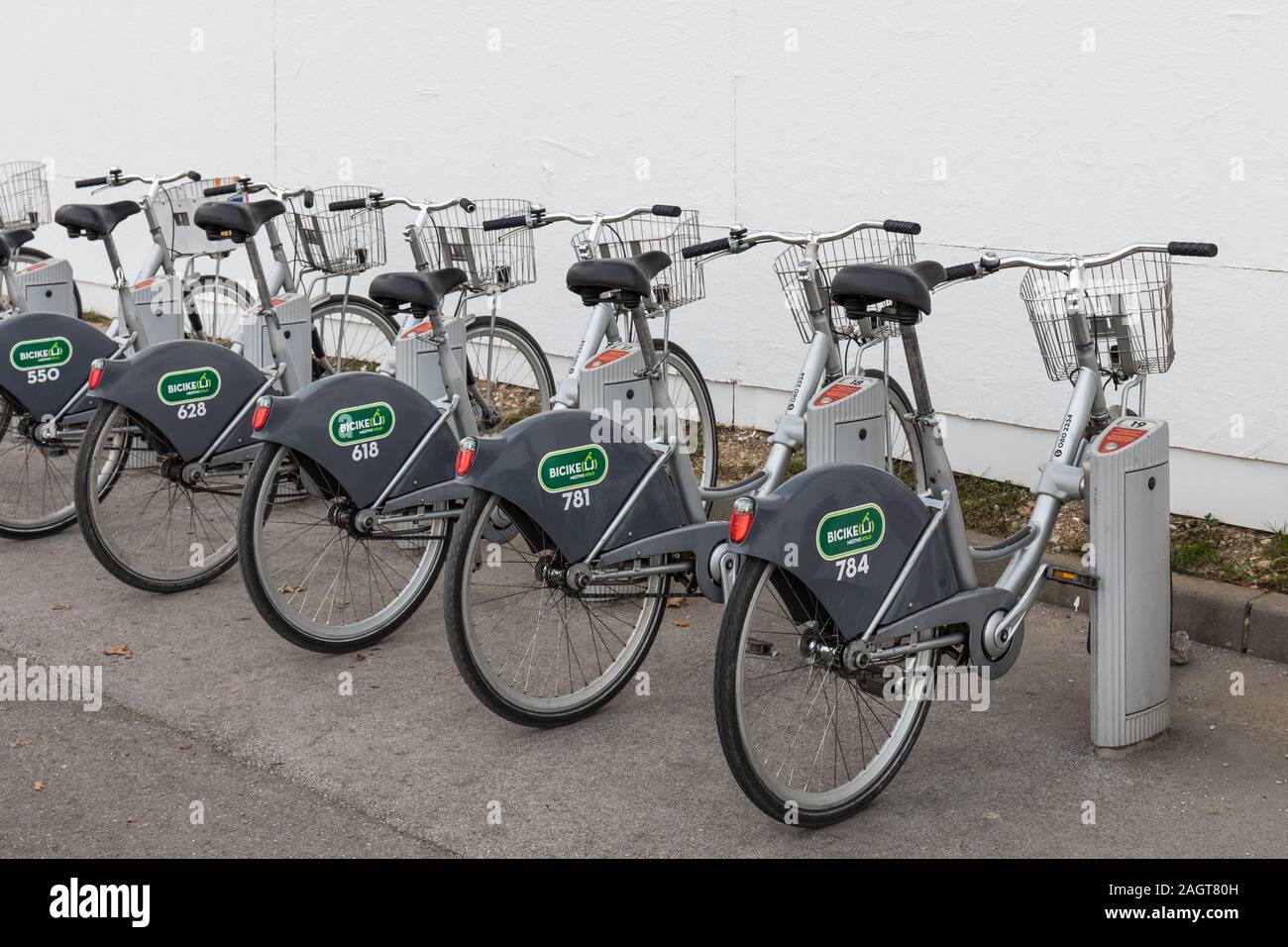 BicikeLJ la borne libre-service, Ljubljana, Slovénie Banque D'Images