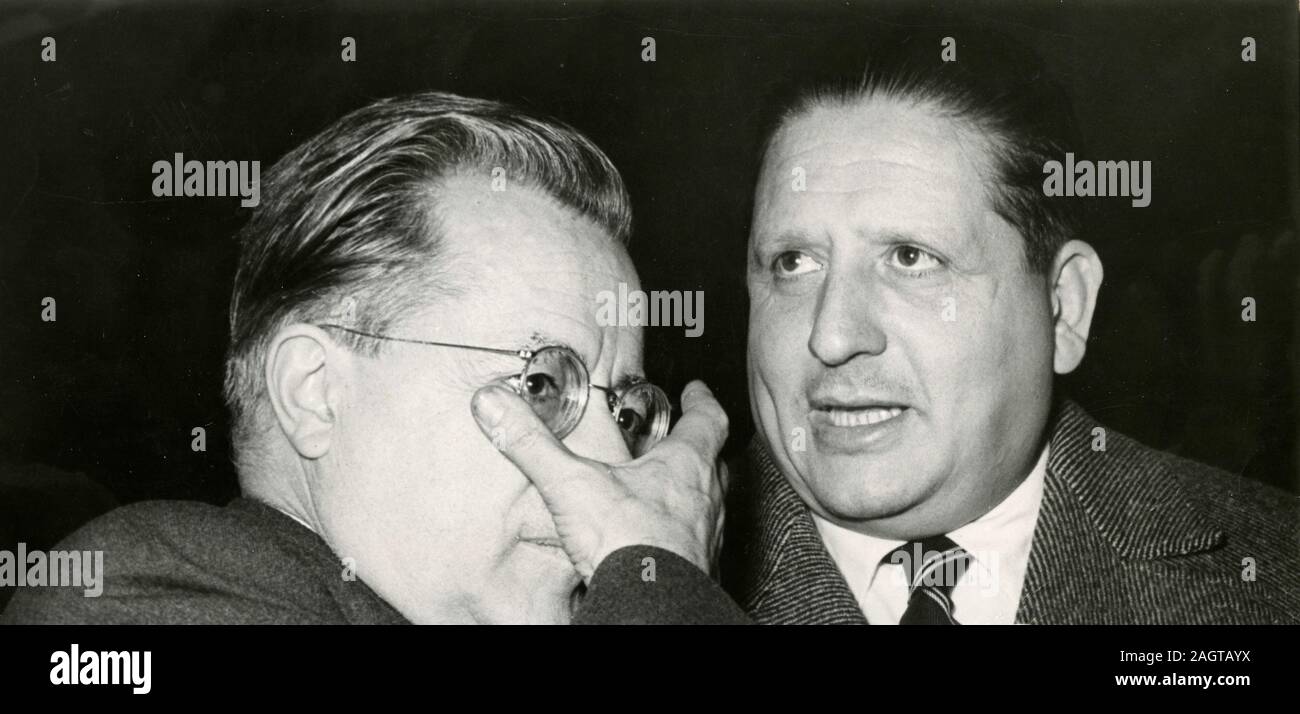 Les politiciens italien Palmiro Togliatti et Giorgio Amendola, Rome, Italie 1960 Banque D'Images