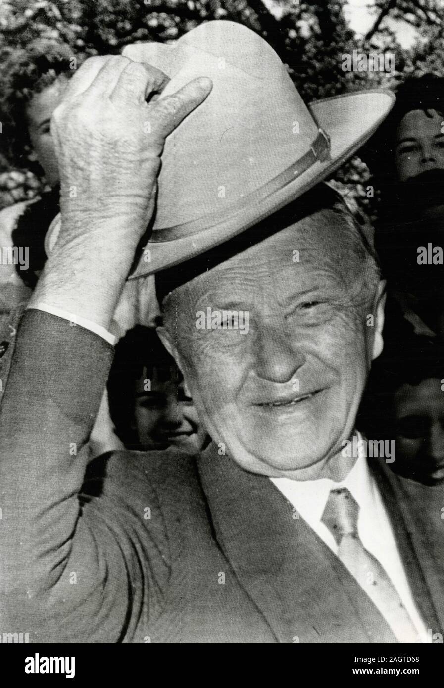 Chancelier de la République fédérale d'Allemagne Konrad Adenauer visite le USA, Johnson City, Texas 1961 Banque D'Images