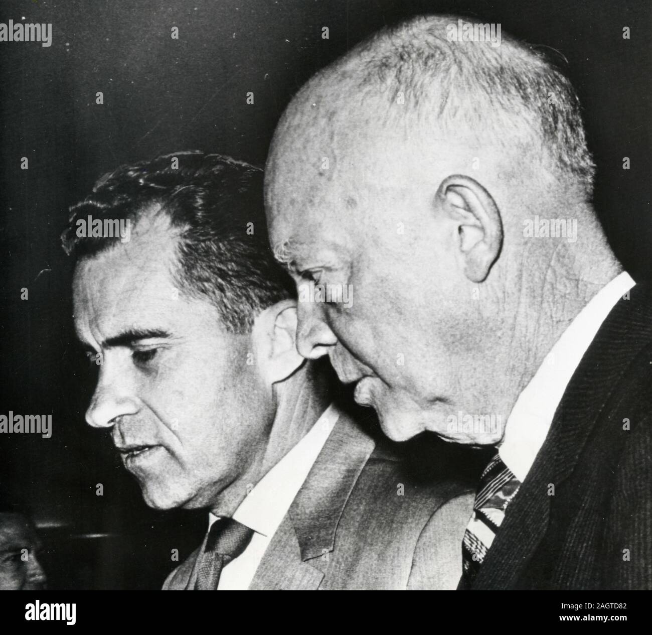 Présidents américains Richard Nixon et Dwight Eisenhower, Washington, DC, USA 1960 Banque D'Images