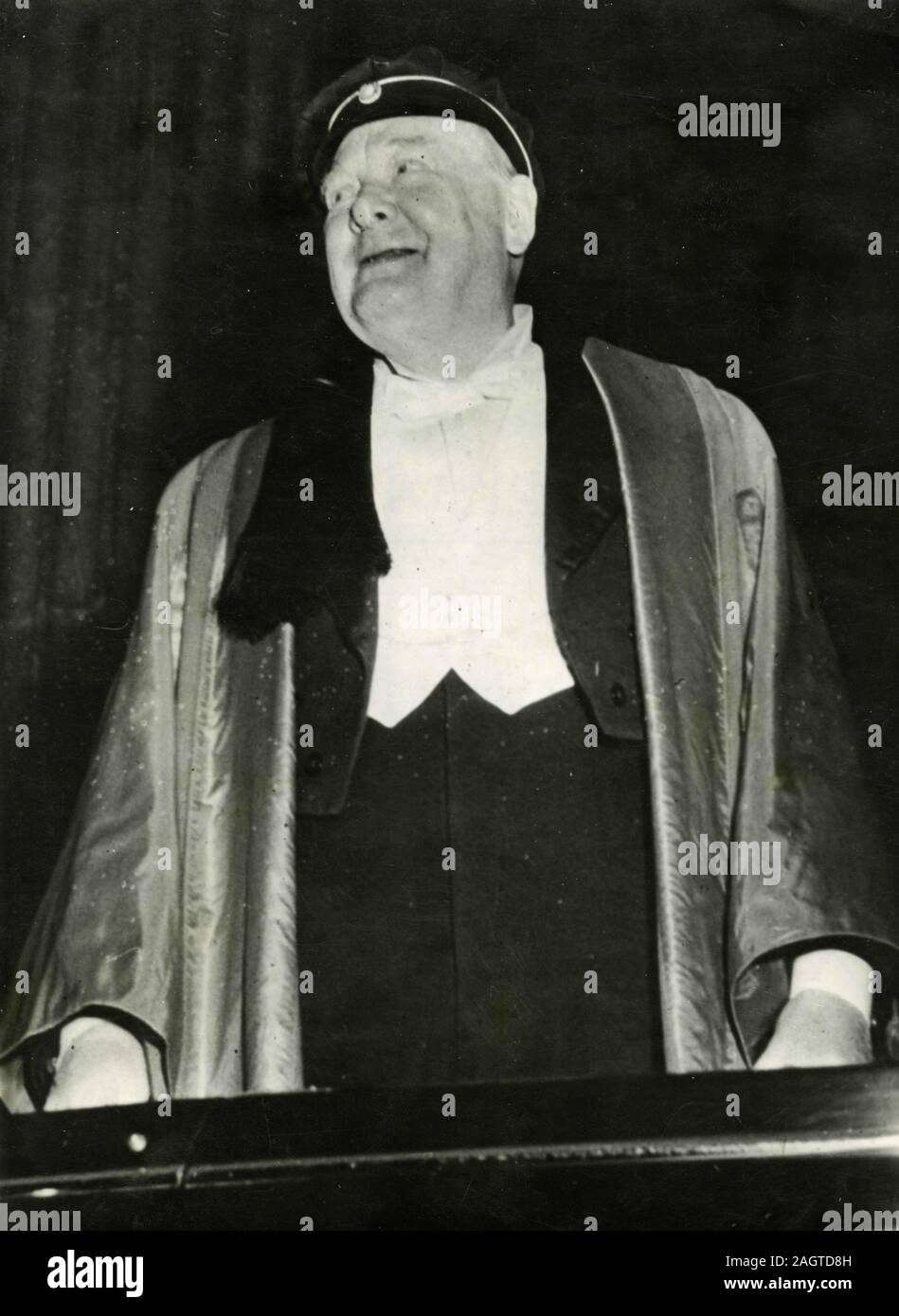 Le Premier ministre britannique, Sir Winston Churchill, London, UK 1950 Banque D'Images