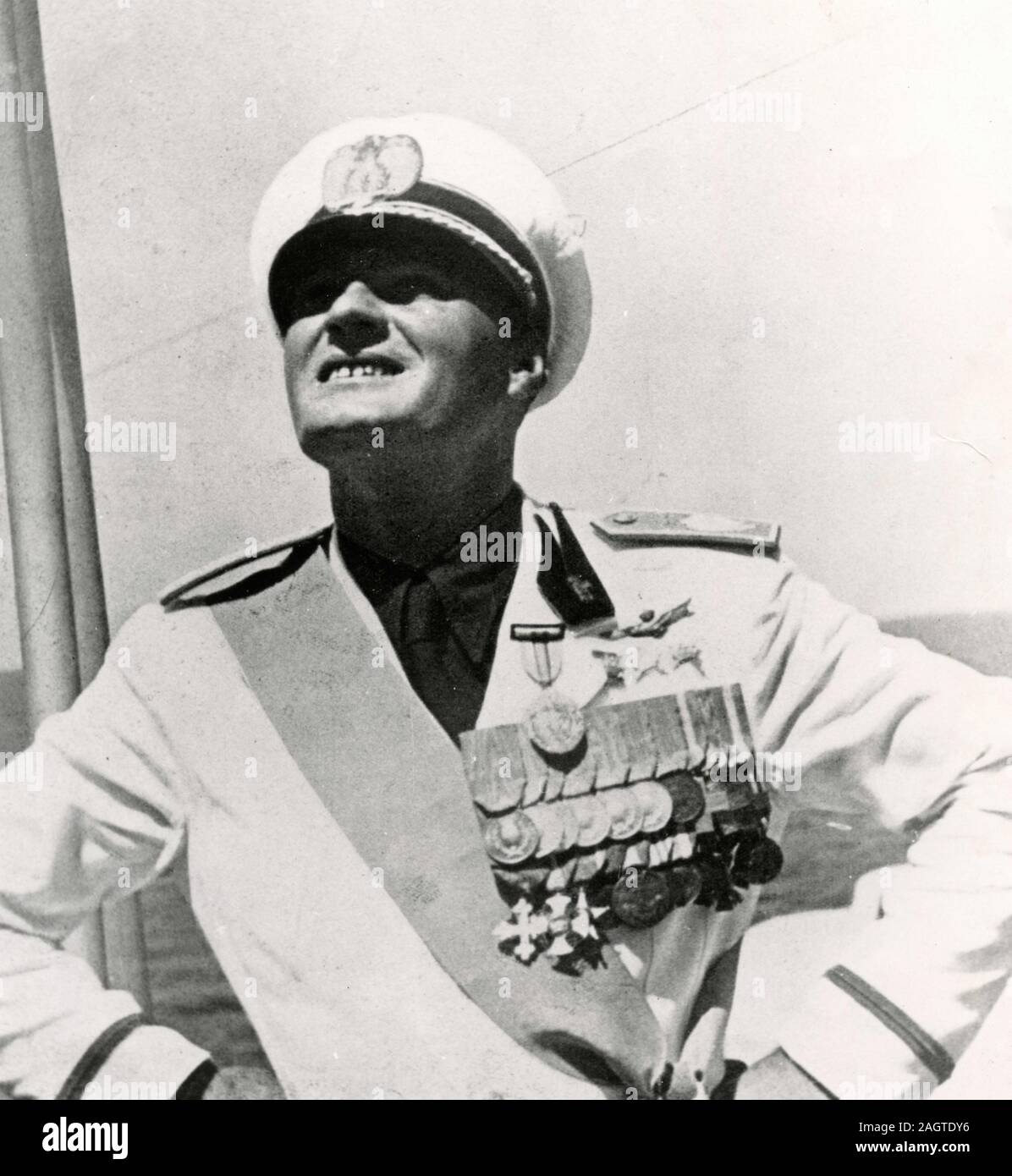 Officier de l'armée italienne, aviateur, homme politique fasciste et secrétaire du Parti Ettore Muti, Rome, Italie 1940 Banque D'Images