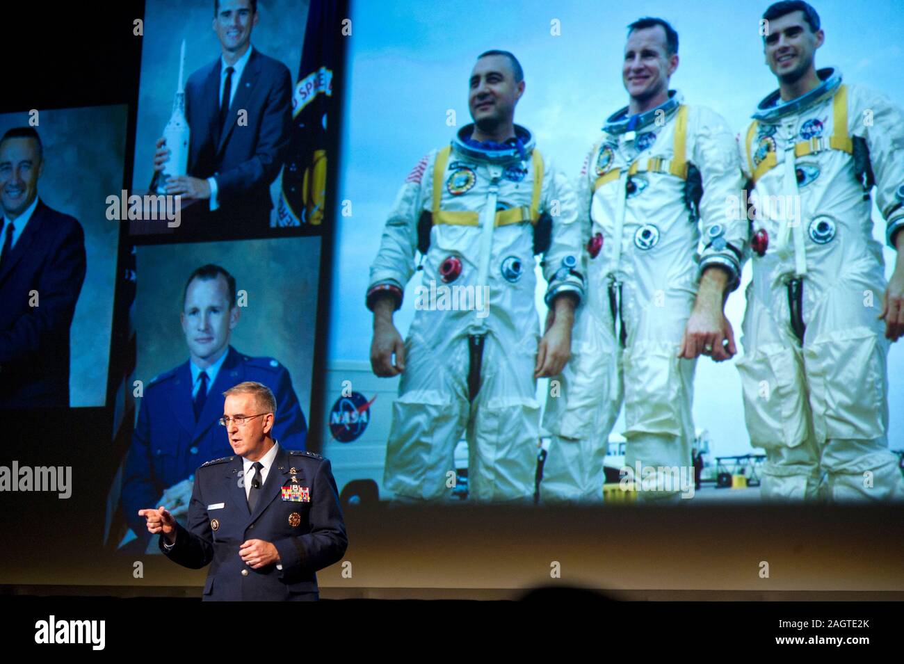 US Air Force général et vice-président de l'état-major John Hyten parle de l'espace à l'espace 2019 Symposium à Colorado Springs aux États-Unis. Banque D'Images
