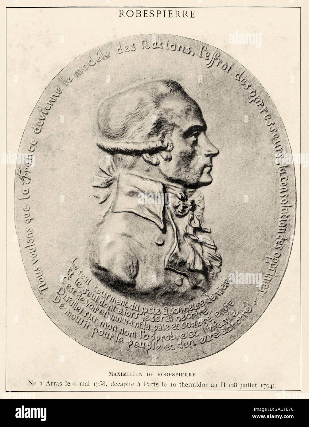 Portrait d'Augustin Robespierre (Arras, 1763-Paris, 1794), homme politique français, membre de la Convention nationale. Révolution française 18ème siècle. Hist Banque D'Images