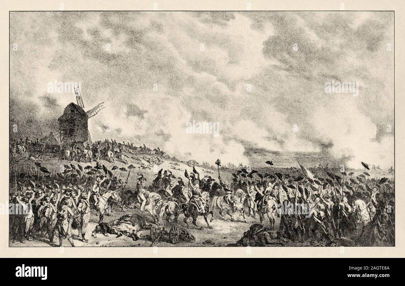 La bataille de Valmy, également connu sous le nom de Valmy Cannon, a eu lieu le 20 septembre 1792, pendant les guerres de la Révolution française, autour de la ville de Valmy Banque D'Images