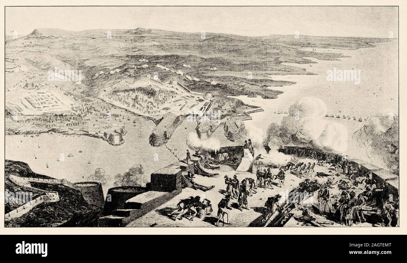 Sébastopol vue prise depuis le sommet du Fort Constantin. La guerre de Crimée est un conflit qui entre 1853 et 1856 se sont battus contre l'Empire russe. Banque D'Images