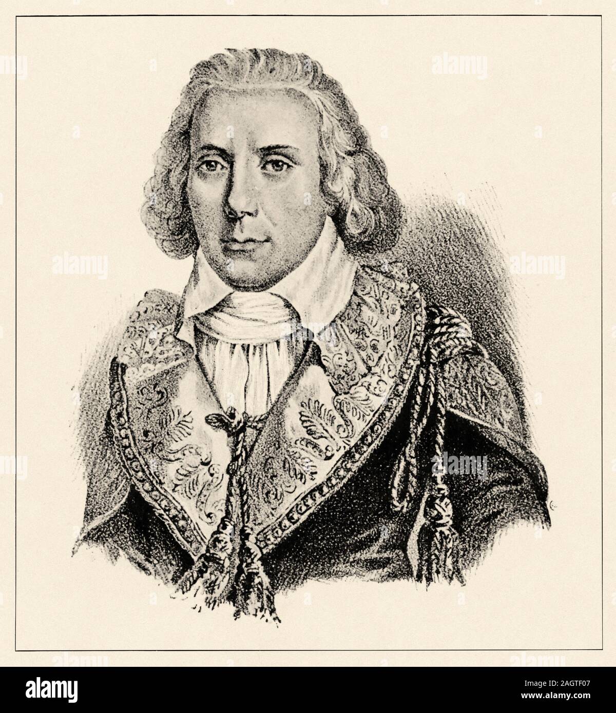 Portrait de Paul François Jean Nicolas vicomte de Barras (1755 - 1829). Général et homme politique français de la révolution et du Premier Empire. Histoire Banque D'Images