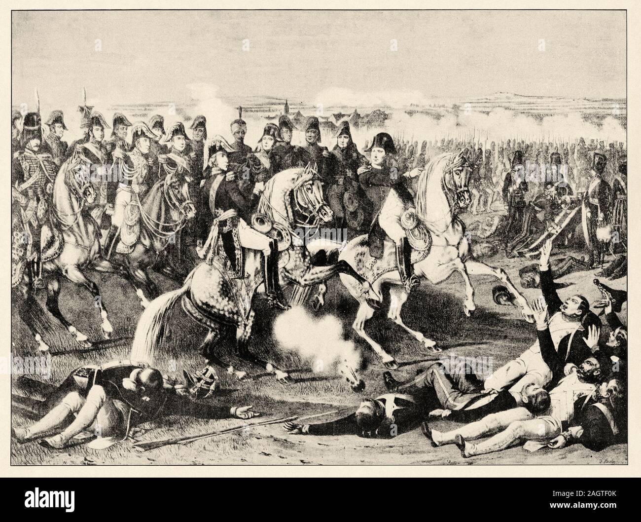 La bataille d'Austerlitz ou les trois empereurs, confronté le 2 décembre 1805, une armée française commandée par l'Empereur Napoléon I contre la Russ Banque D'Images