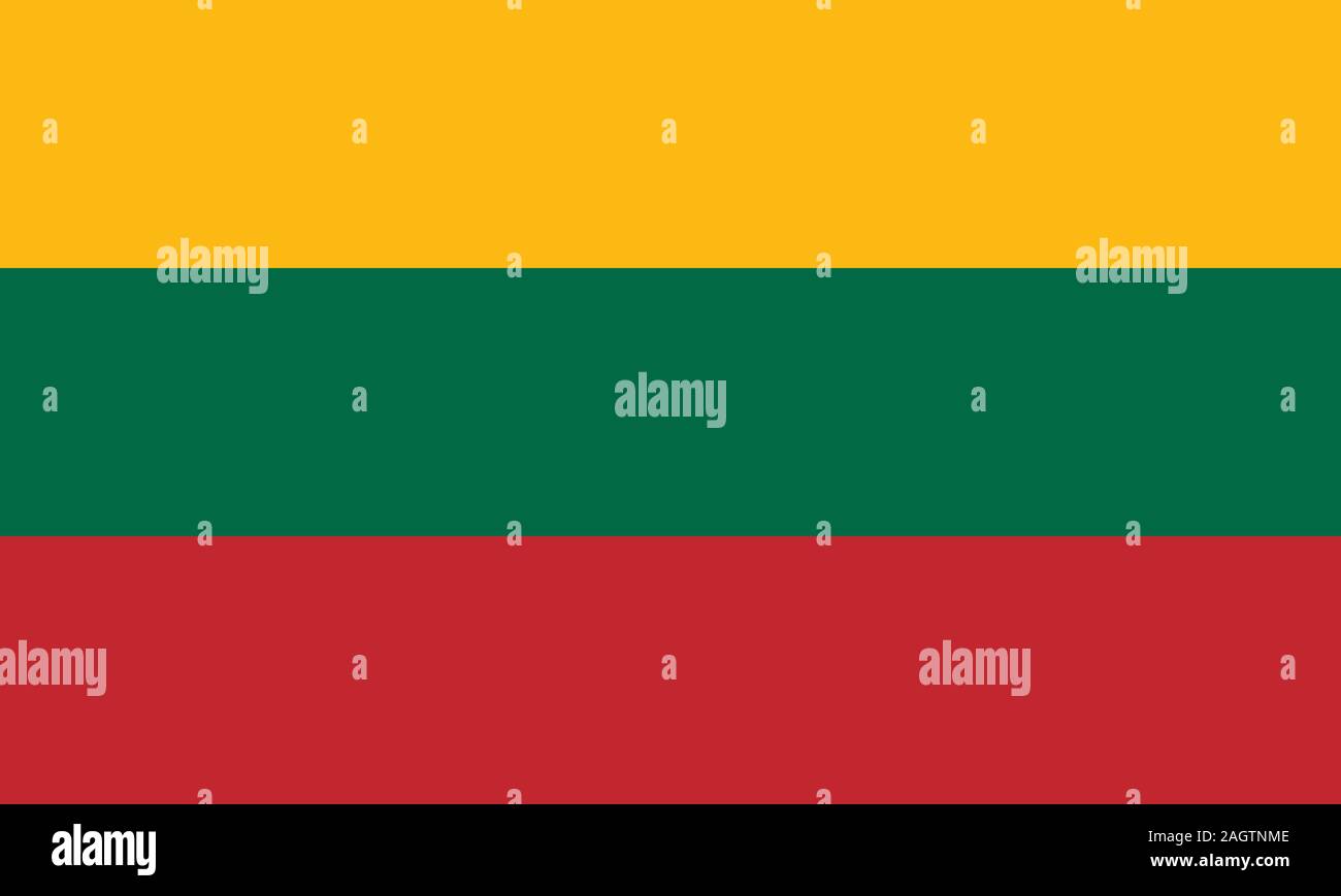 Grande télévision officielle drapeau de la Lituanie l'horizontale Banque D'Images
