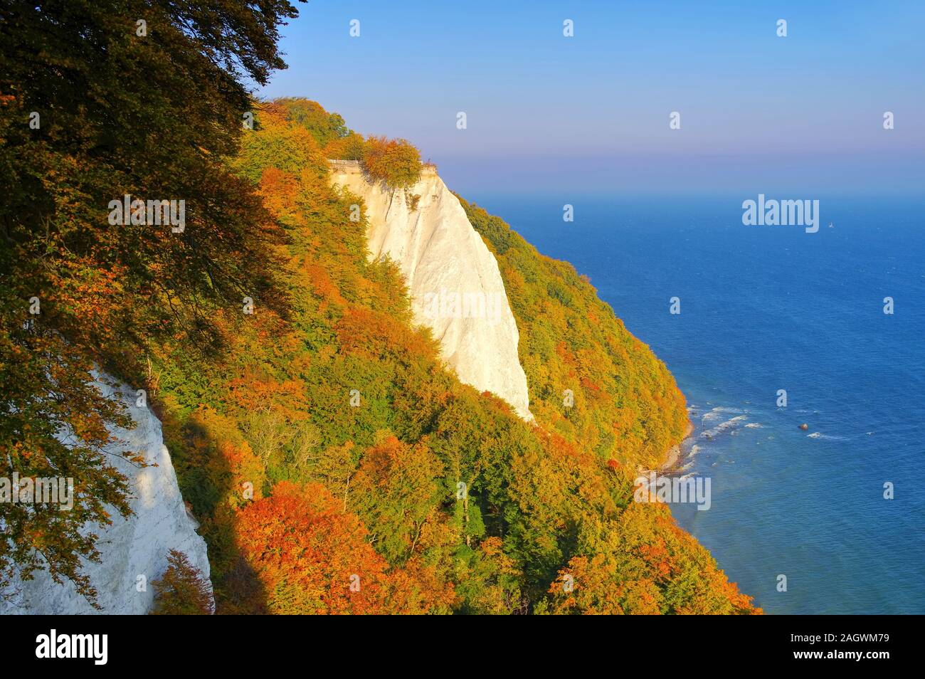 L'île de Ruegen, chalk cliffs en automne, les rois président vu de vue Victorias Banque D'Images