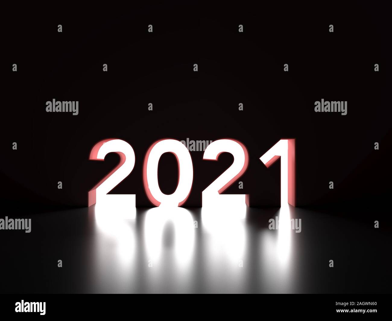 Nouvelle Année 2021 - concept de design créatif de l'image de rendu 3D Banque D'Images