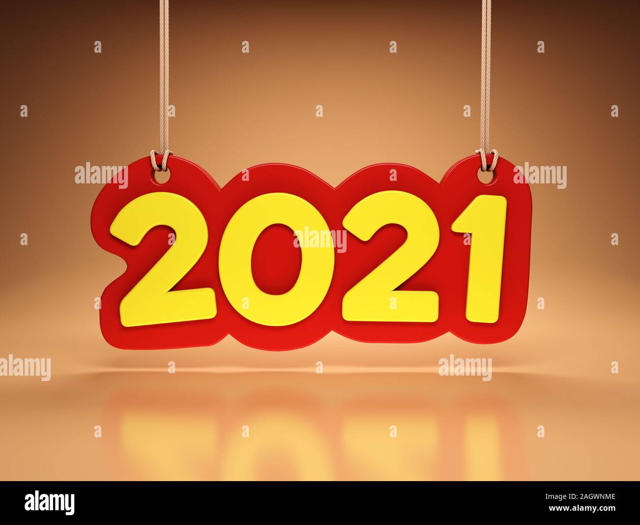 Nouvelle Année 2021 - concept de design créatif de l'image de rendu 3D Banque D'Images