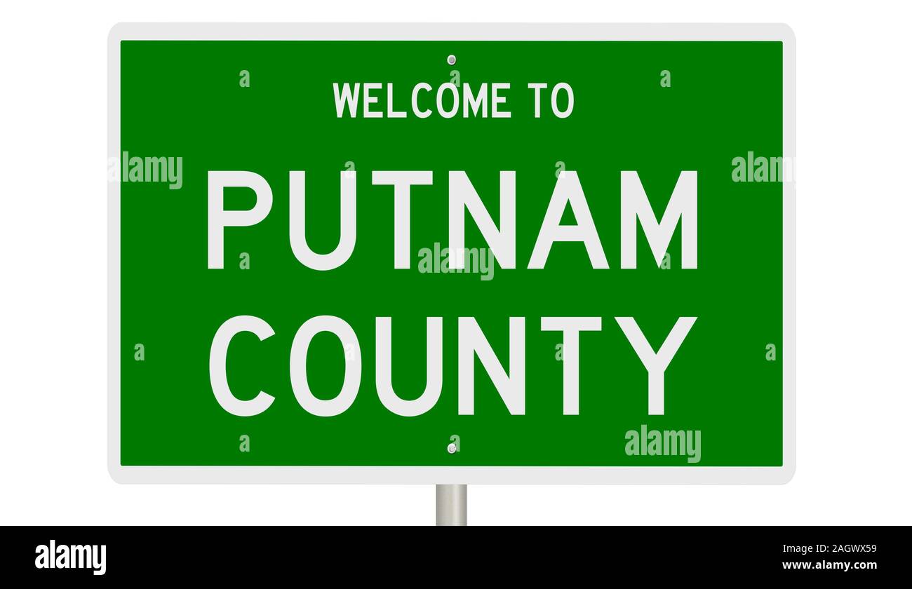 D'un rendu 3d vert panneau routier pour Putnam Comté Banque D'Images
