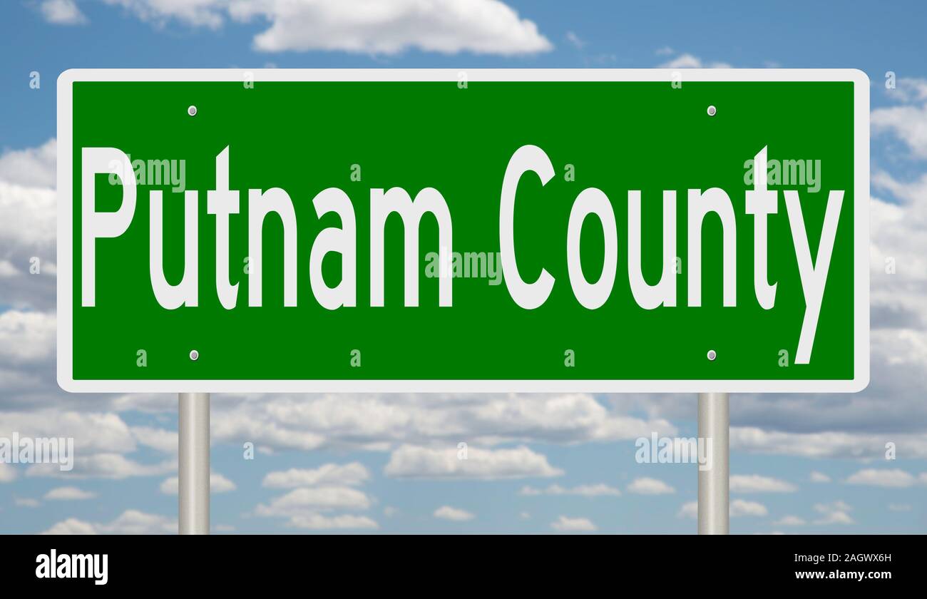 D'un rendu 3d vert panneau routier pour Putnam Comté Banque D'Images