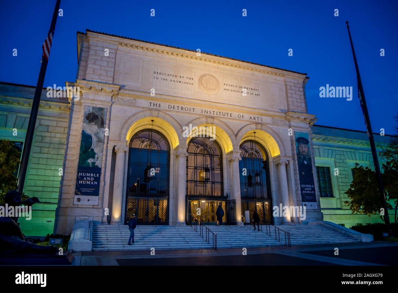 Façade principale du Detroit Institute of Arts, (DIA), l'une des plus grandes et des plus importantes collections d'art au United States, Detroit, Michigan, Banque D'Images
