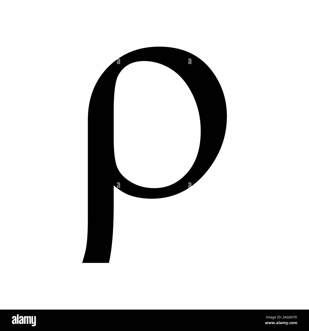 L'icône de lettre grecque Rho Illustration de Vecteur
